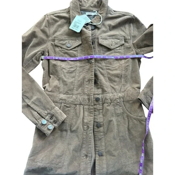Faherty Brown Stretch Cord Michelle Shirt Dress Size Small NWT
